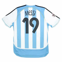 Argentina Messi #19 Retro Jersey Home World Cup 2006