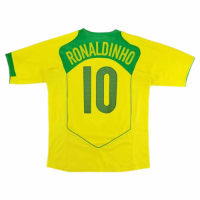 Brazil Ronaldinho #10 Retro Jersey Home 2004