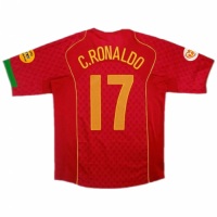 Portugal C.Ronaldo #17 Retro Jersey Home Replica Euro Cup 2004