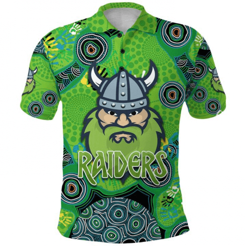 2021 Canberra Raiders Indigenous Green Rugby Polo Shirt