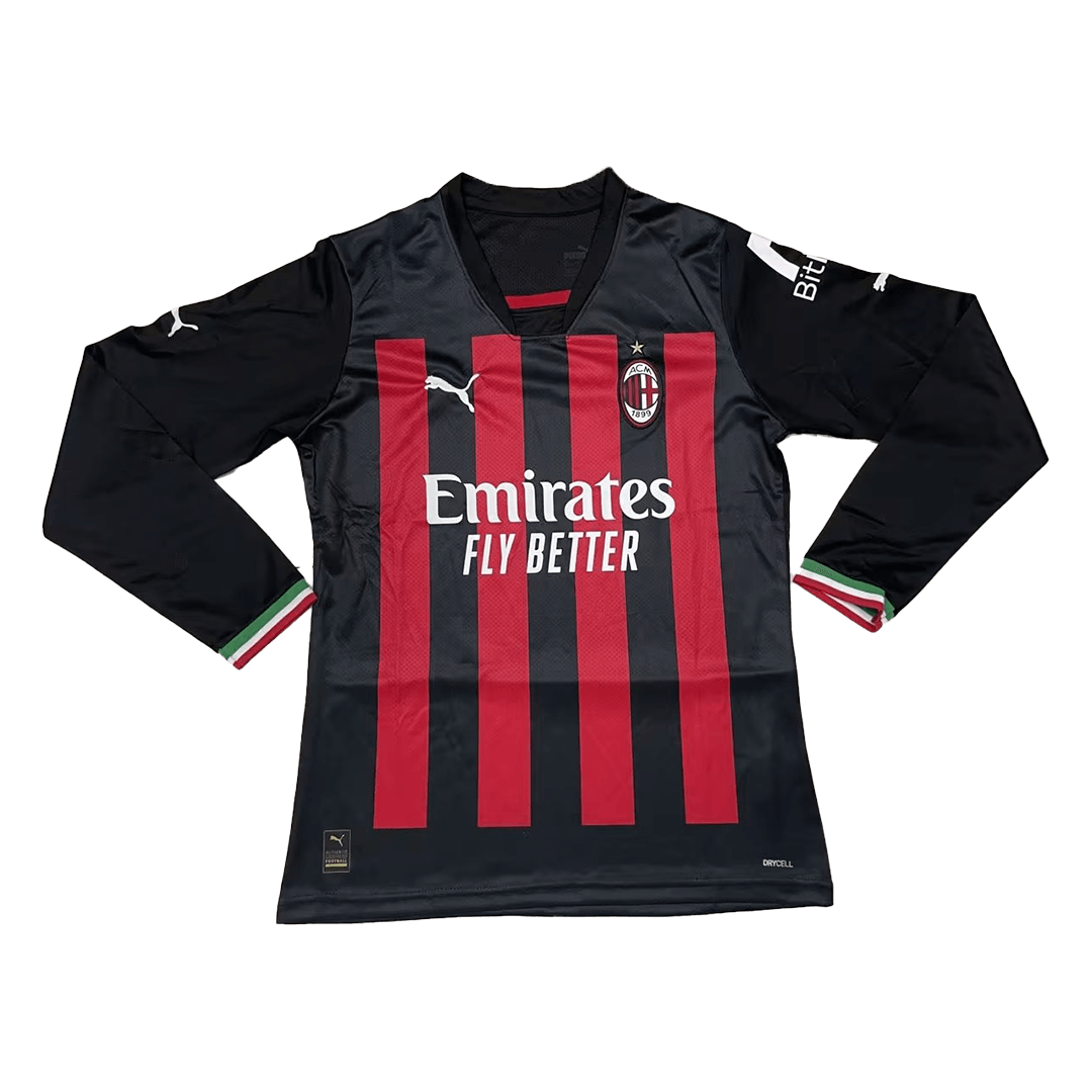 AC Milan Soccer Jersey Long Sleeve Home Replica 2022/23
