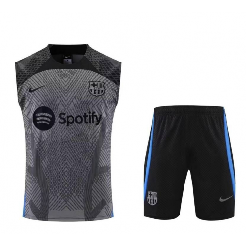 Barcelona Sleeveless Training Kit (Top+Shorts) Black 2022/23