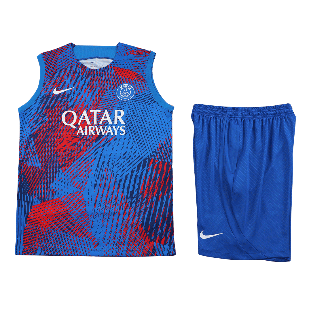 PSG Sleeveless Training Kit (Top+Shorts) Blue 2022/23