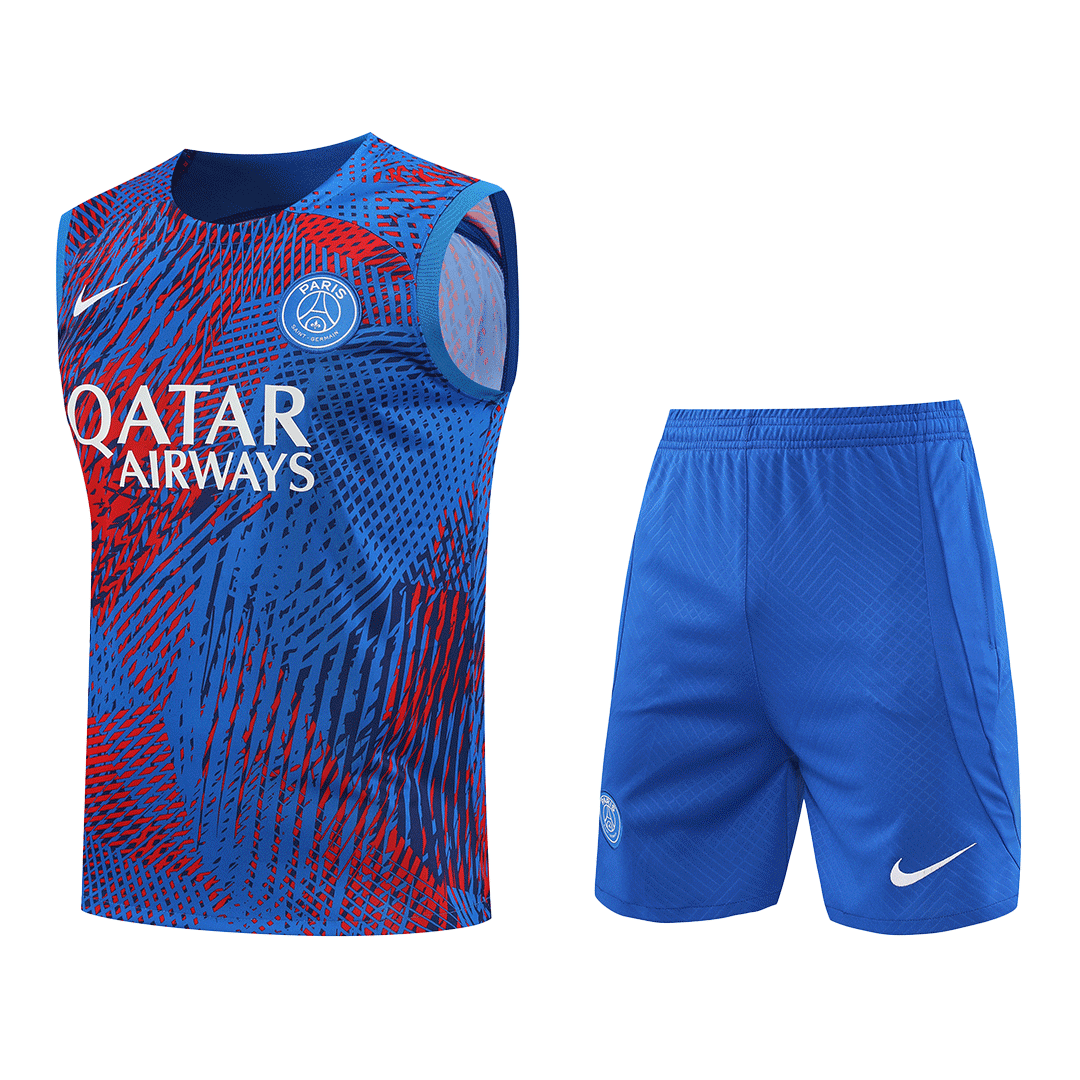 PSG Sleeveless Training Kit (Top+Shorts) Blue 2022/23