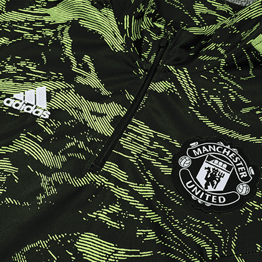 Manchester United Zipper Sweatshirt Kit(Top+Pants) Green 2022/23