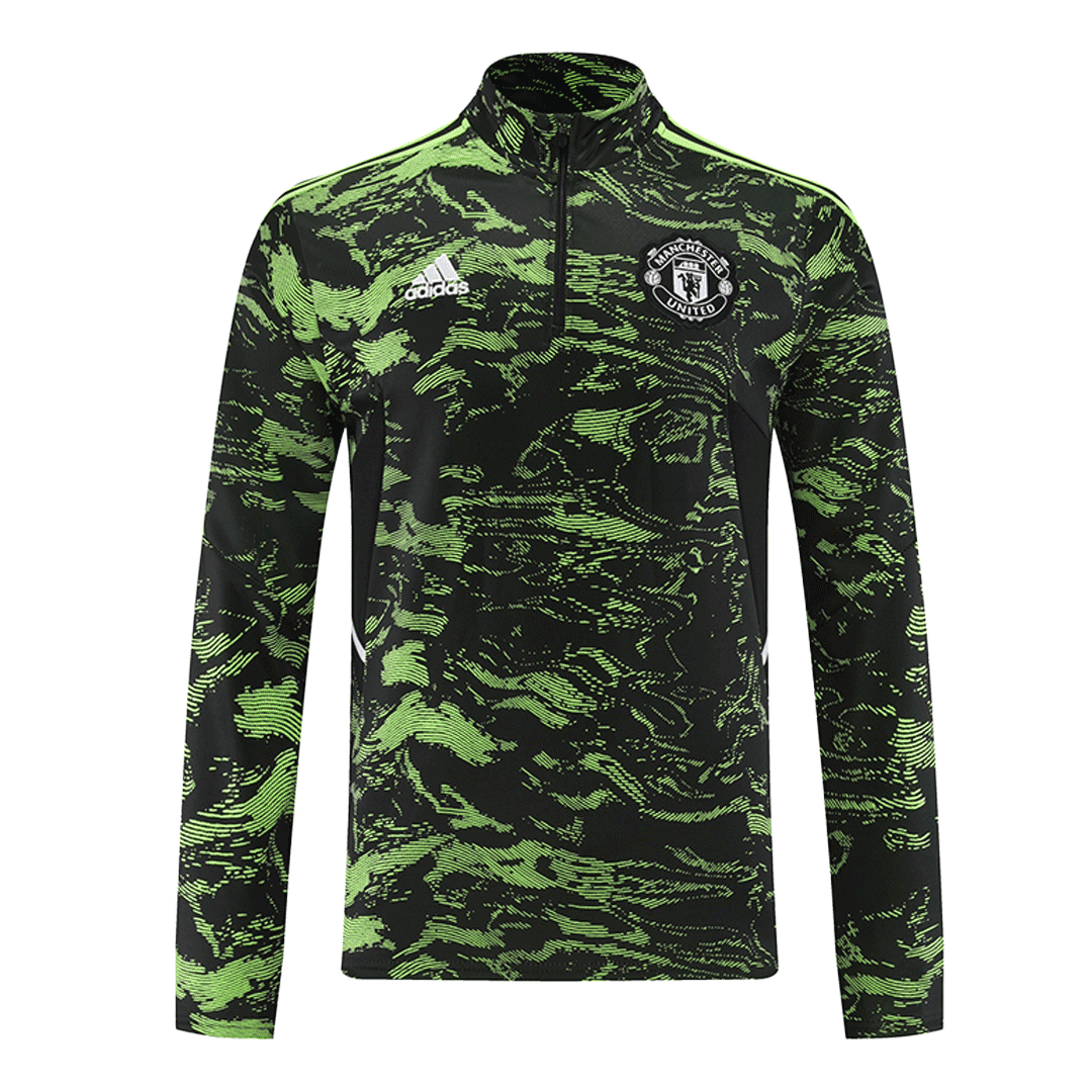 Manchester United Zipper Sweatshirt Kit(Top+Pants) Green 2022/23