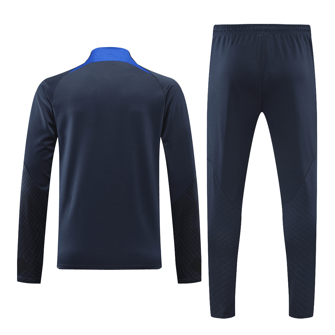 Barcelona Zipper Sweatshirt Kit(Top+Pants) Black 2022/23