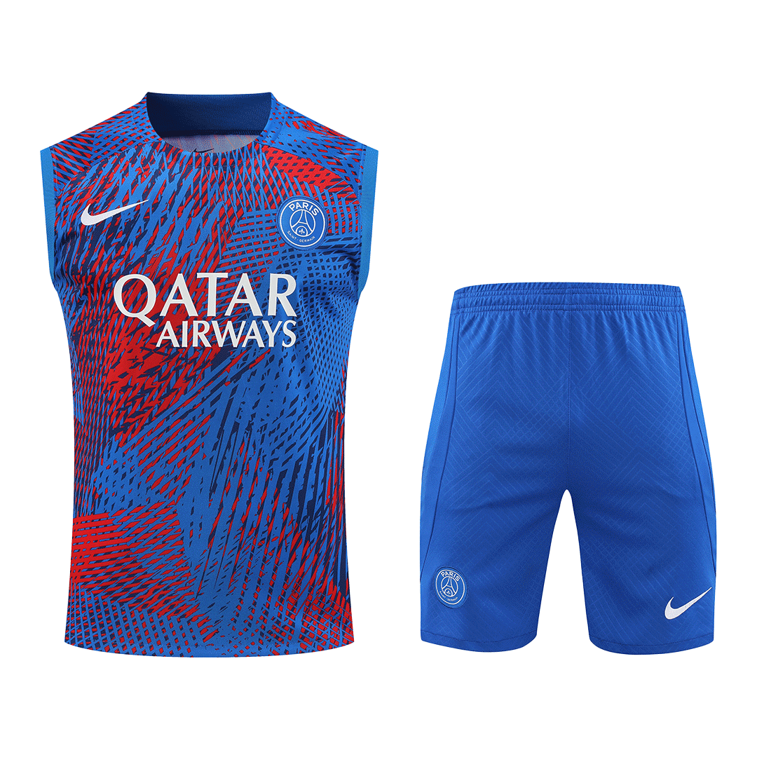 PSG Sleeveless Training Kit (Top+Shorts) Blue 2022/23