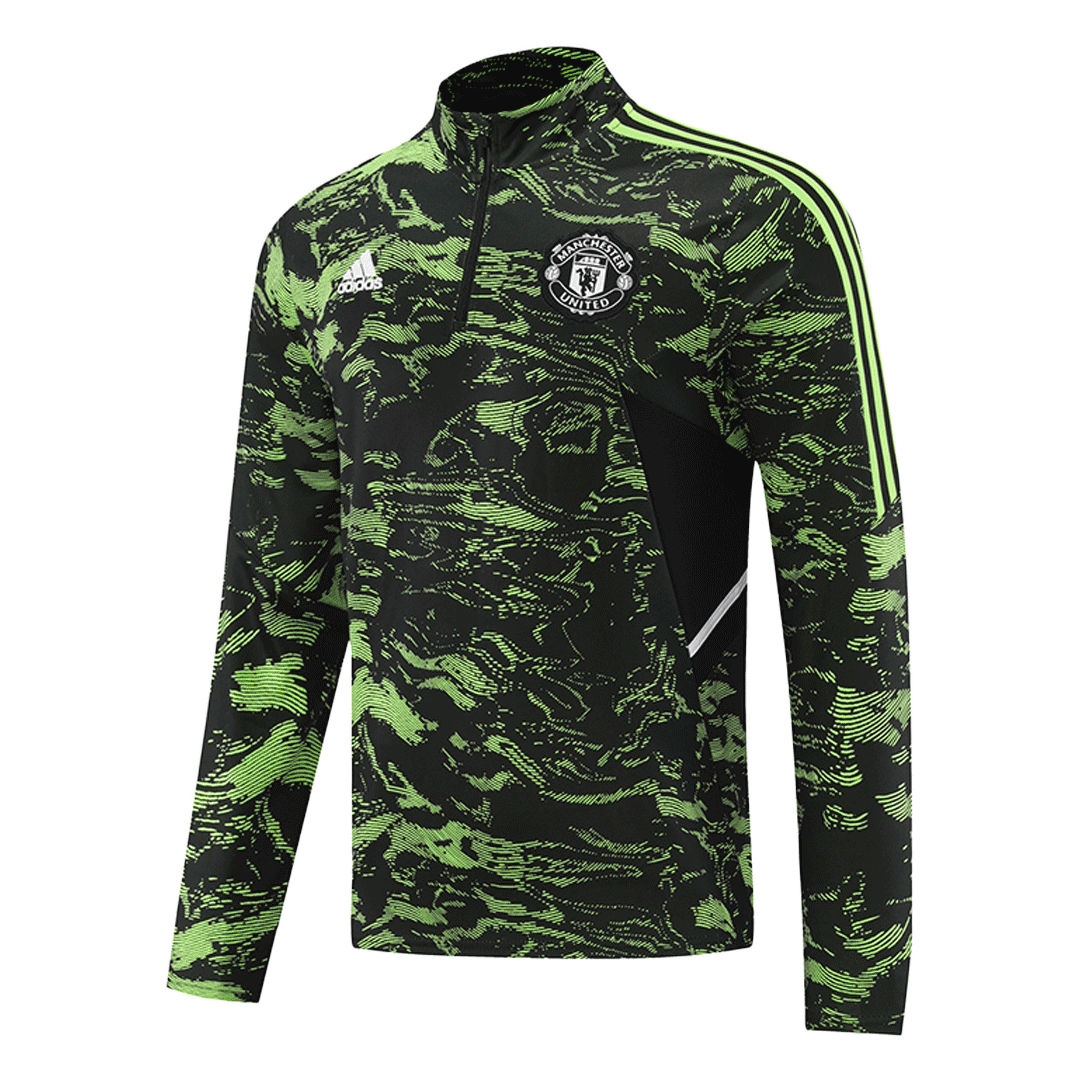 Manchester United Zipper Sweatshirt Kit(Top+Pants) Green 2022/23