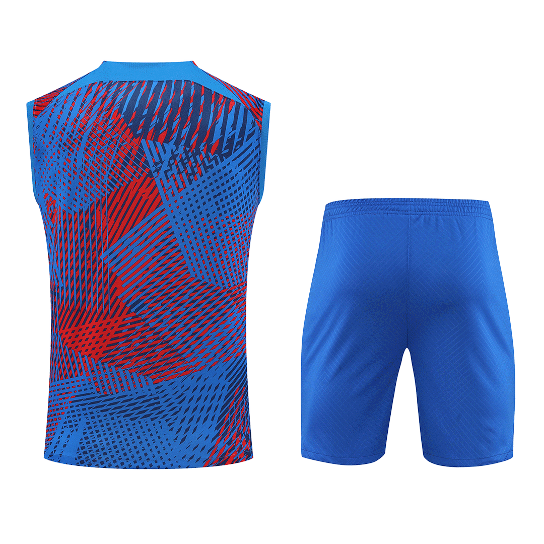 PSG Sleeveless Training Kit (Top+Shorts) Blue 2022/23