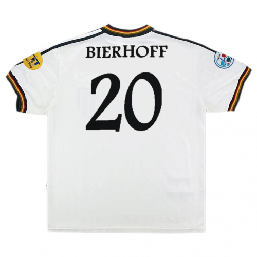 BIERHOFF #20 Retro Germany Home Jersey Euro Cup 1996
