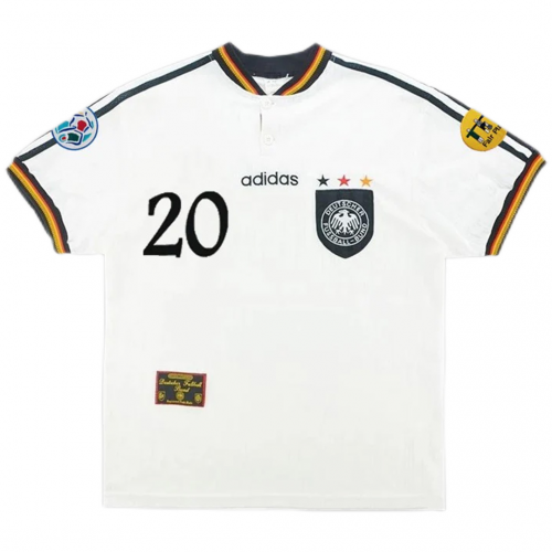 BIERHOFF #20 Retro Germany Home Jersey Euro Cup 1996