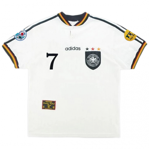 MÖLLER #7 Retro Germany Home Jersey Euro Cup 1996