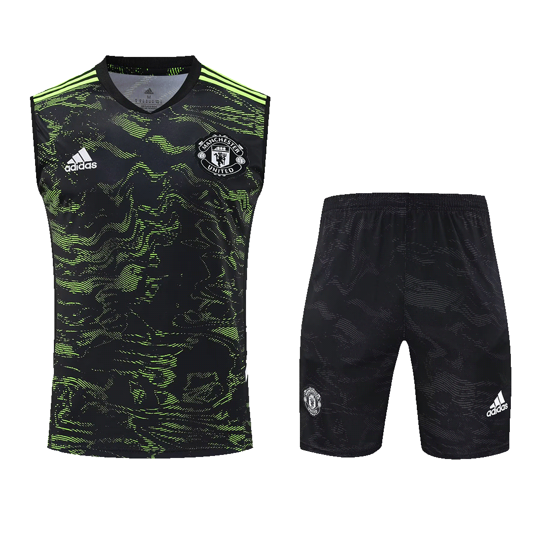 Manchester United Sleeveless Training Kit (Top+Shorts) Black 2022/23