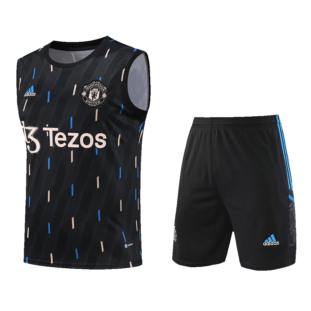 Manchester United Sleeveless Training Kit (Top+Shorts) Black 2022/23