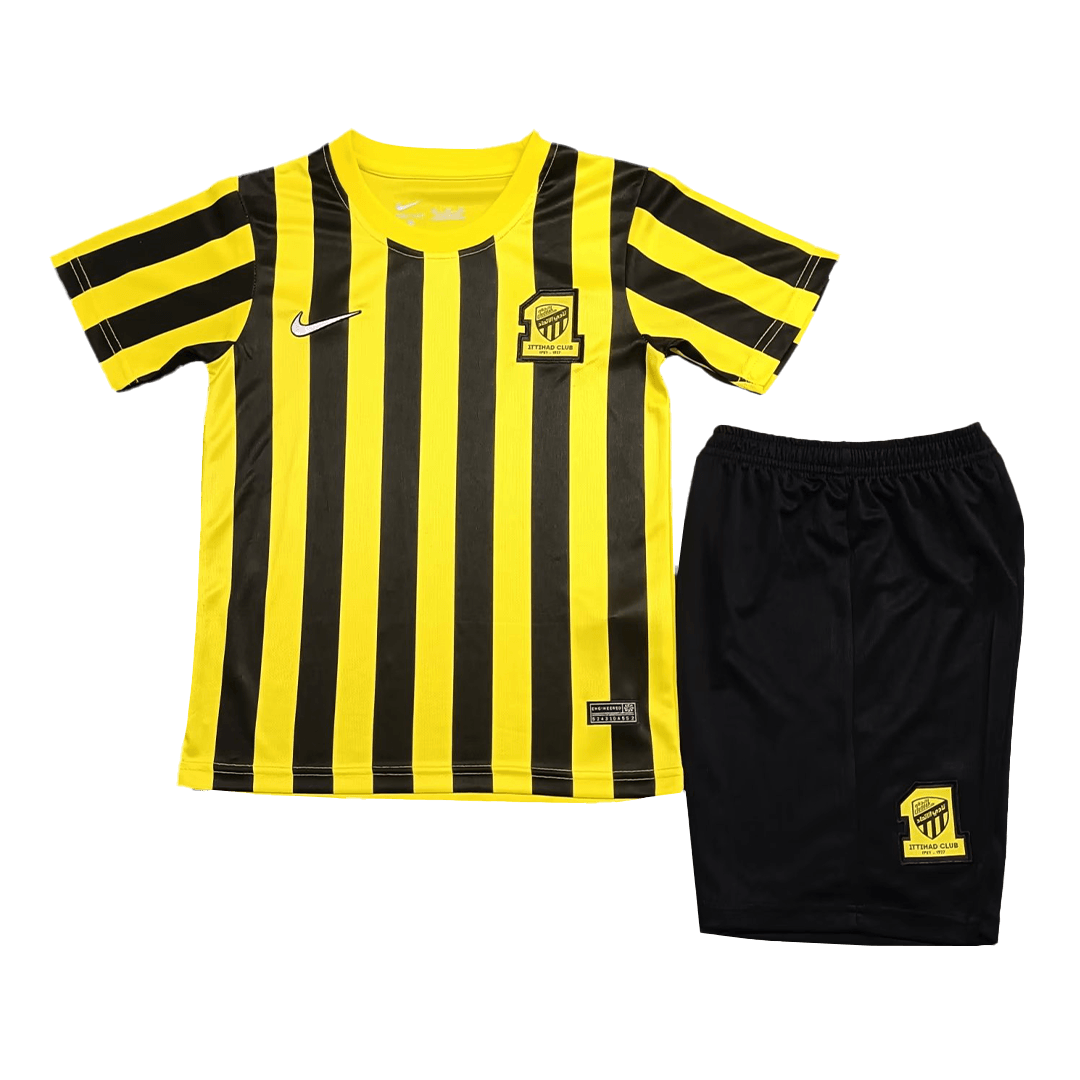 Kids Al Ittihad Saudi Home Kit Jersey+Shorts 2022/23