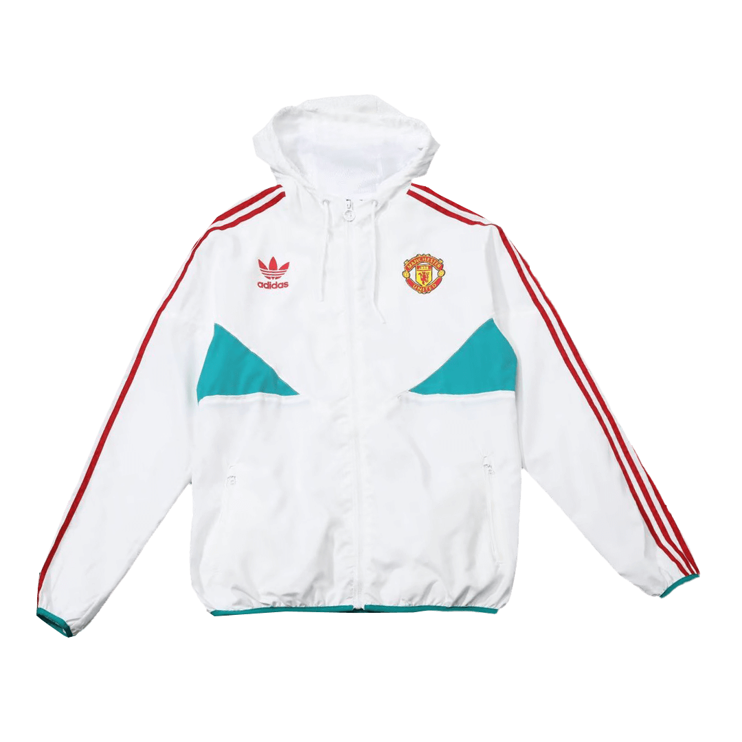 Manchester United Windbreaker Hoodie Jacket White 2023/24