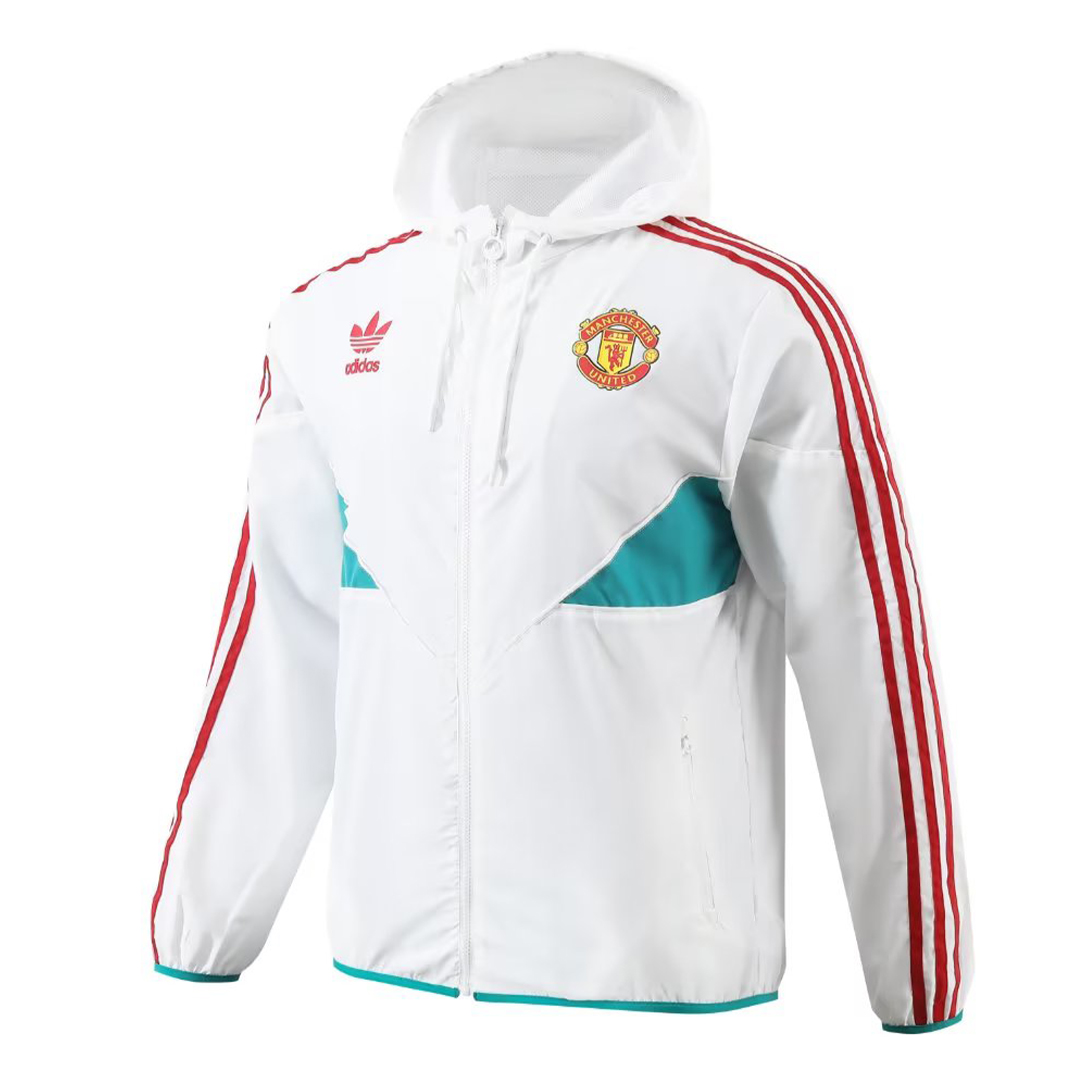 Manchester United Windbreaker Hoodie Jacket White 2023/24