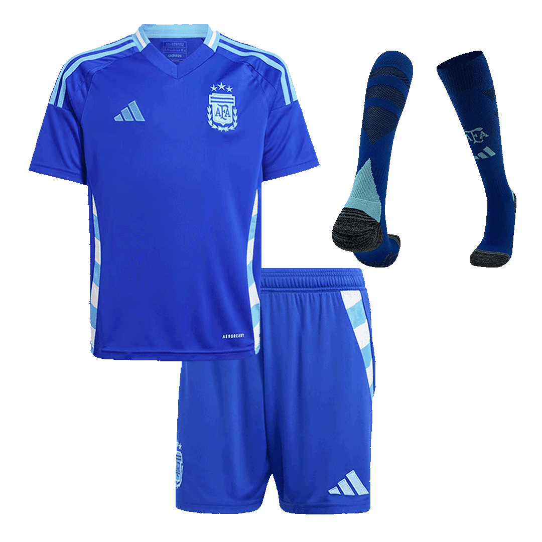 Kids Argentina Away Full Kit Copa America 2024 - minejerseys