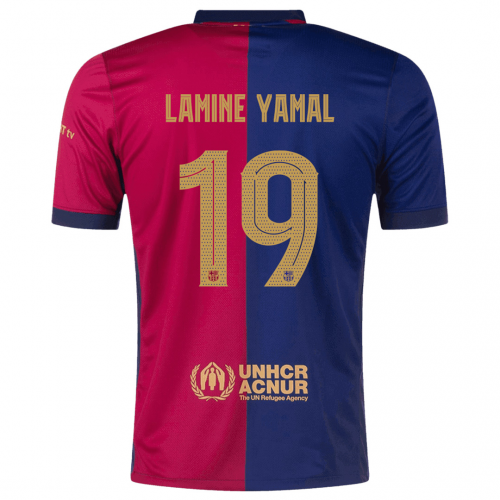 LAMINE YAMAL #19 Barcelona Home Jersey 2024/25 - UCL Font