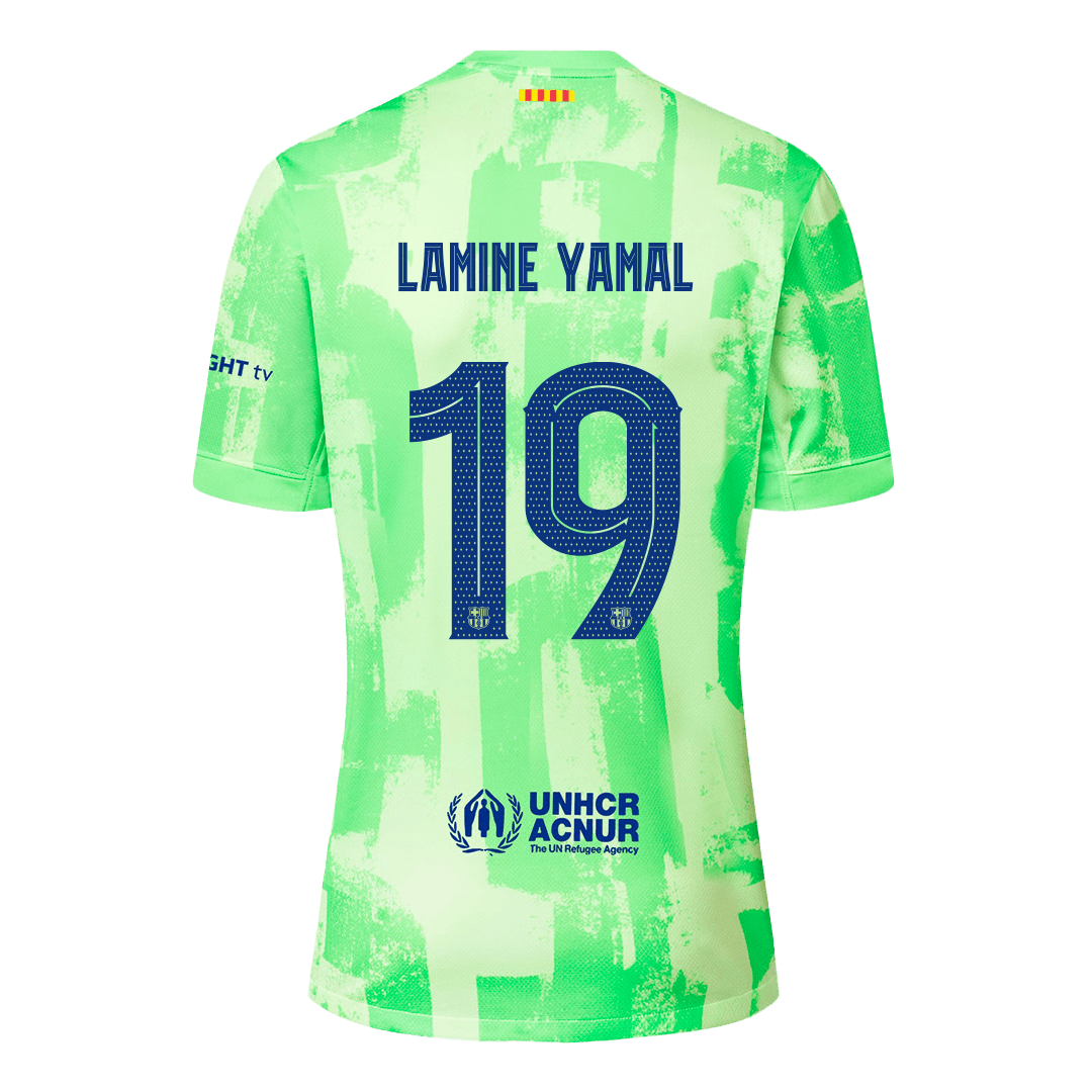 LAMINE YAMAL #19 Barcelona Spotify Logo Without Text Third Jersey 2024/25 - UCL Font - minejerseys