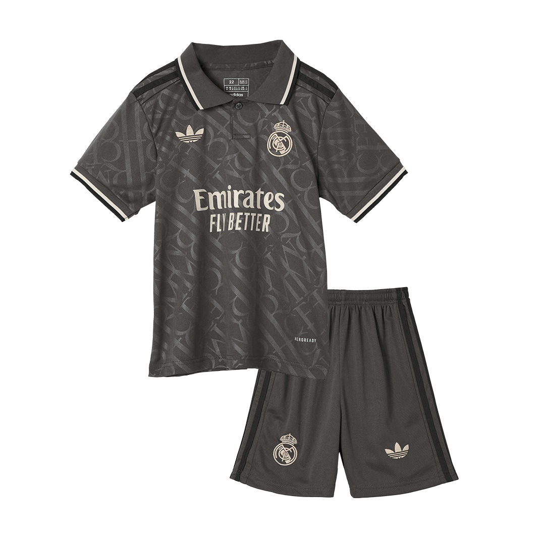 Kids Real Madrid Third Full Kit(Jersey+Shorts+Socks) 2024/25 - minejerseys