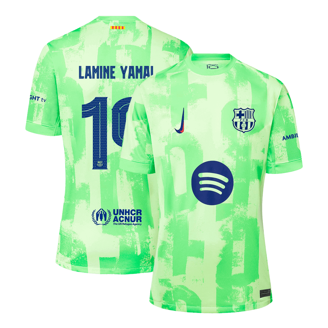 LAMINE YAMAL #19 Barcelona Spotify Logo Without Text Third Jersey 2024/25 - UCL Font - minejerseys