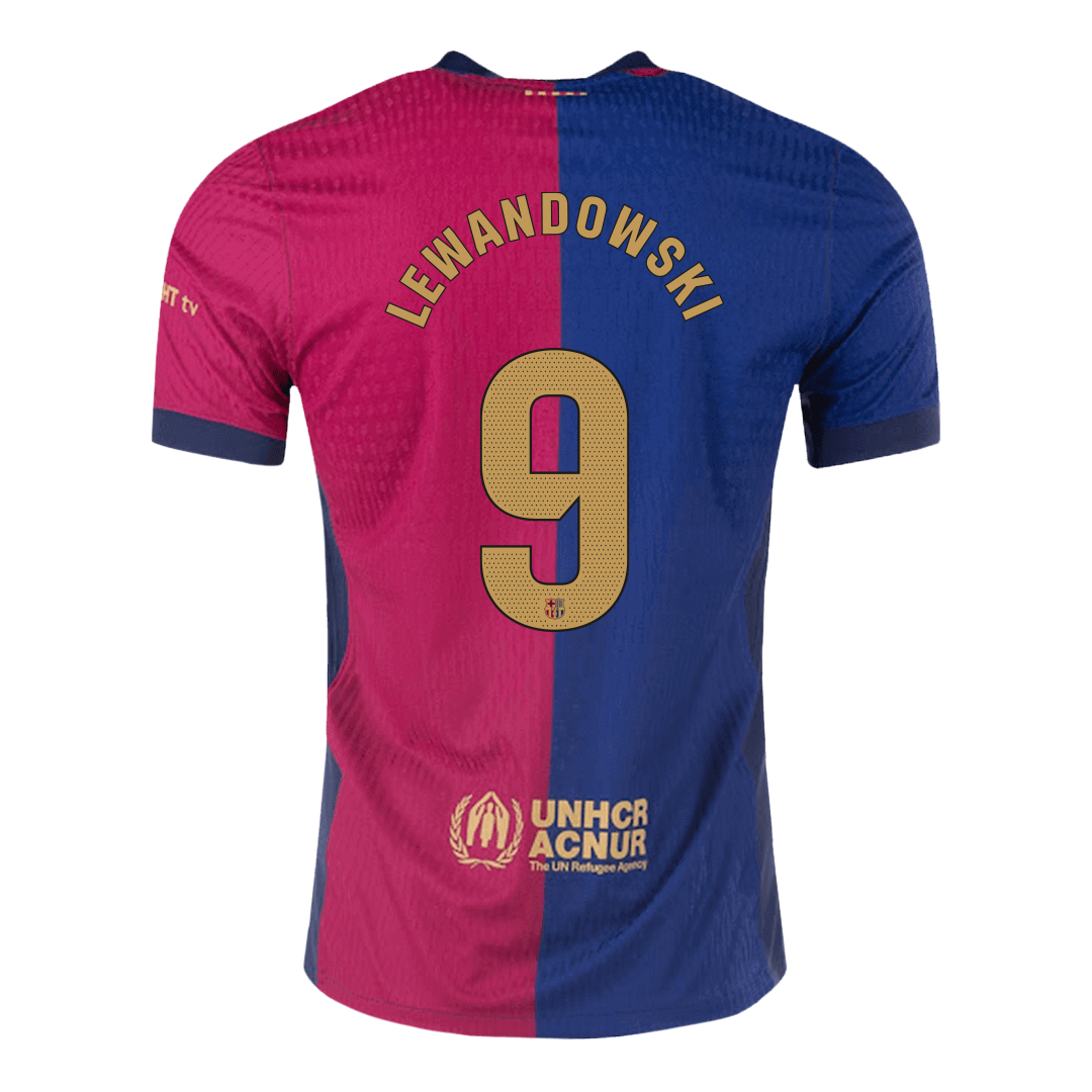 LEWANDOWSKI #9 Barcelona Home Spotify Logo Without Text Match Jersey 2024/25 - minejerseys
