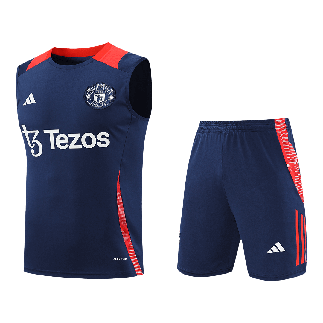 Manchester United Pre-Match Vest Kit(Jersey+Shorts) 2024/25 - minejerseys