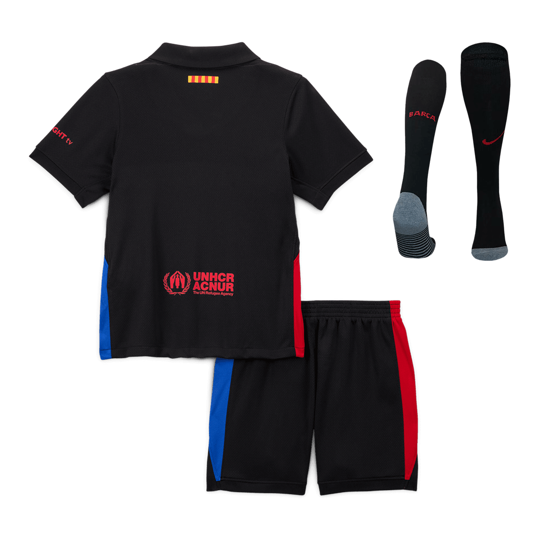 Kids Barcelona Away Spotify Logo Without Text Full Kit 2024/25 - minejerseys