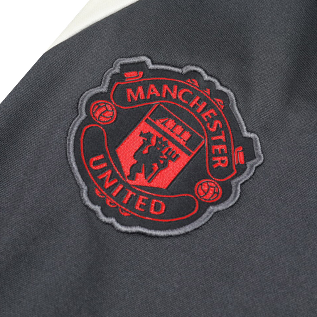 Manchester United 1/2 Zipper Sweat Kit(Top+Pants) Black 2024/25 - minejerseys