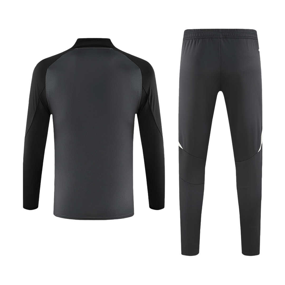 Manchester United 1/2 Zipper Sweat Kit(Top+Pants) Black 2024/25 - minejerseys