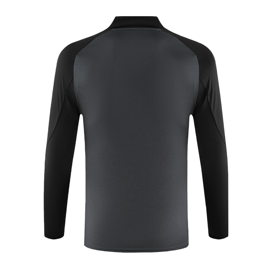 Manchester United 1/2 Zipper Sweat Kit(Top+Pants) Black 2024/25 - minejerseys