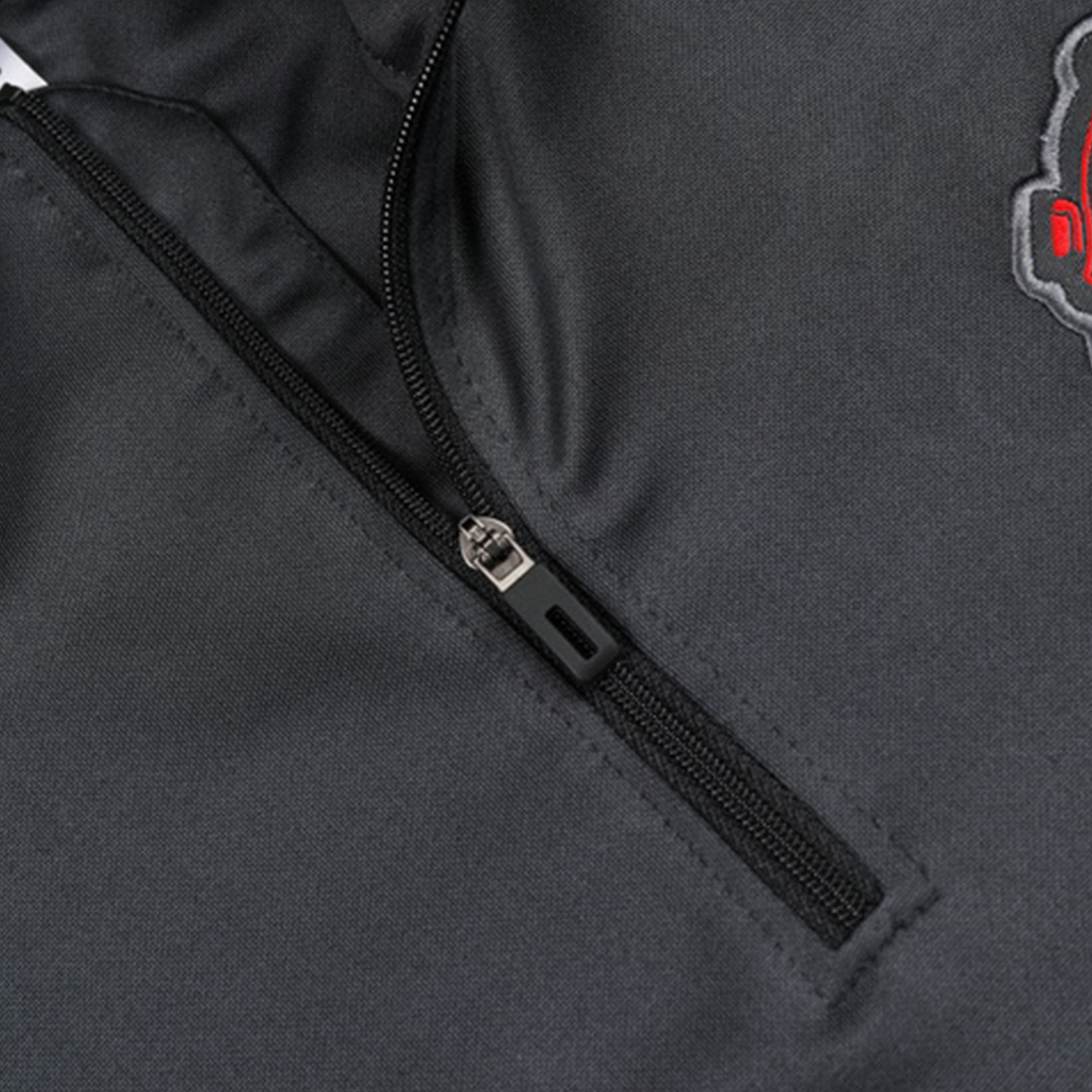 Manchester United 1/2 Zipper Sweat Kit(Top+Pants) Black 2024/25 - minejerseys