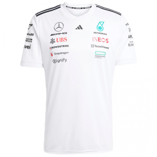 Mercedes AMG Petronas F1 White Team Driver T-Shirt 2025