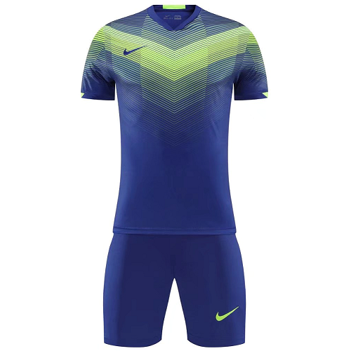 NK-907 Customize Team Blue&Green Soccer Jersey Kit(Shirt+Short) - minejerseys