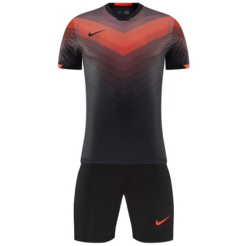 NK-907 Customize Team Black Soccer Jersey Kit(Shirt+Short) - minejerseys