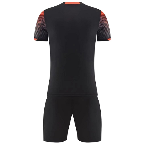 NK-907 Customize Team Black Soccer Jersey Kit(Shirt+Short) - minejerseys