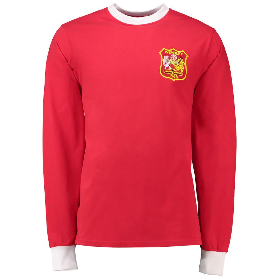 Retro Manchester United FA Cup Final Long Sleeve Jersey 1963 - minejerseys
