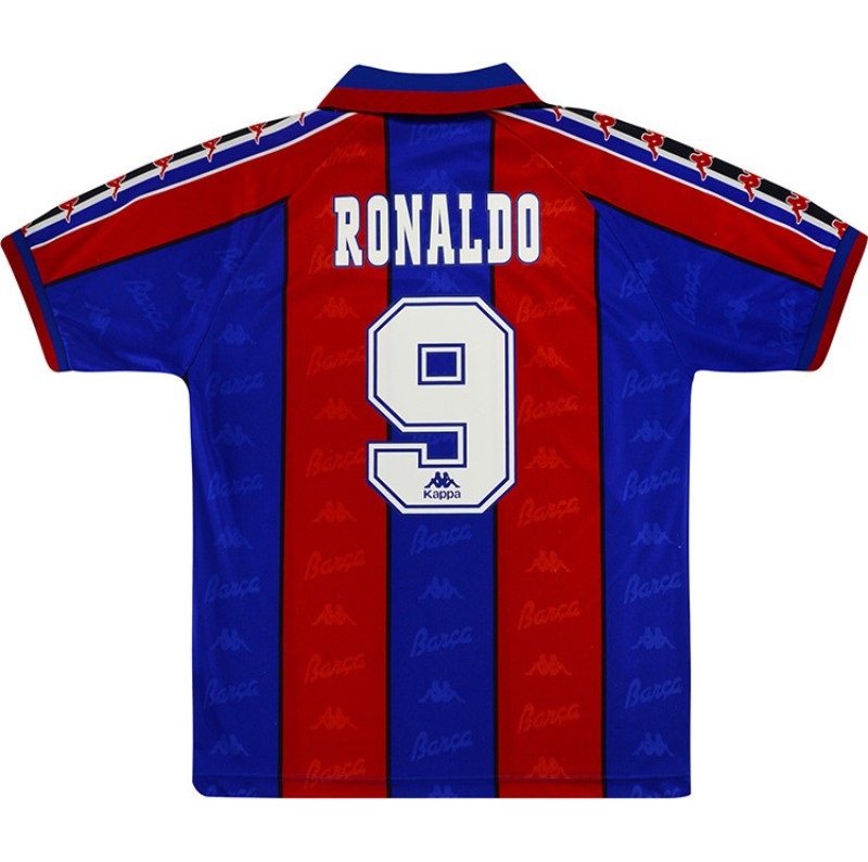 Ronaldo #9 Retro Barcelona Home Jersey 1996/97 - minejerseys