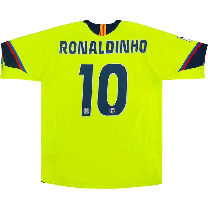 Ronaldinho #10 Retro Barcelona Away Jersey 2005/06 - minejerseys