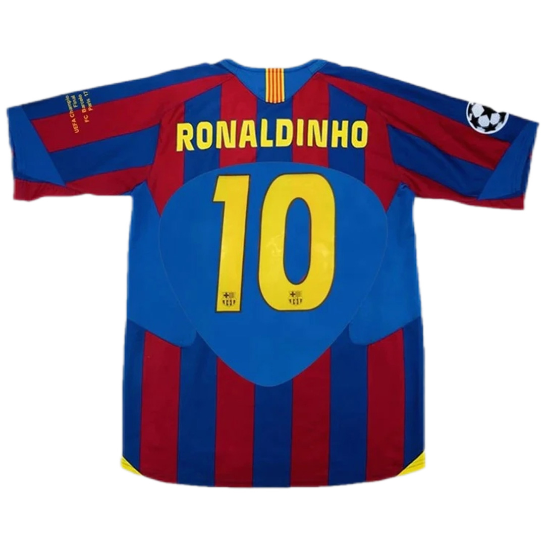 Ronaldinho #10 Retro Barcelona UCL Final Home Jersey 2005/06 - minejerseys