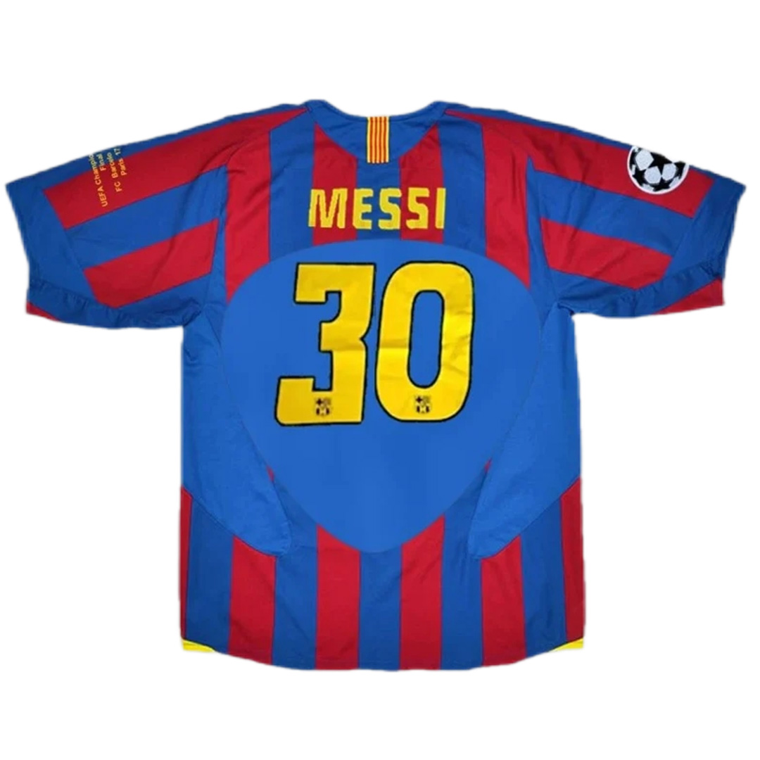 Messi #30 Retro Barcelona UCL Final Home Jersey 2005/06 - minejerseys