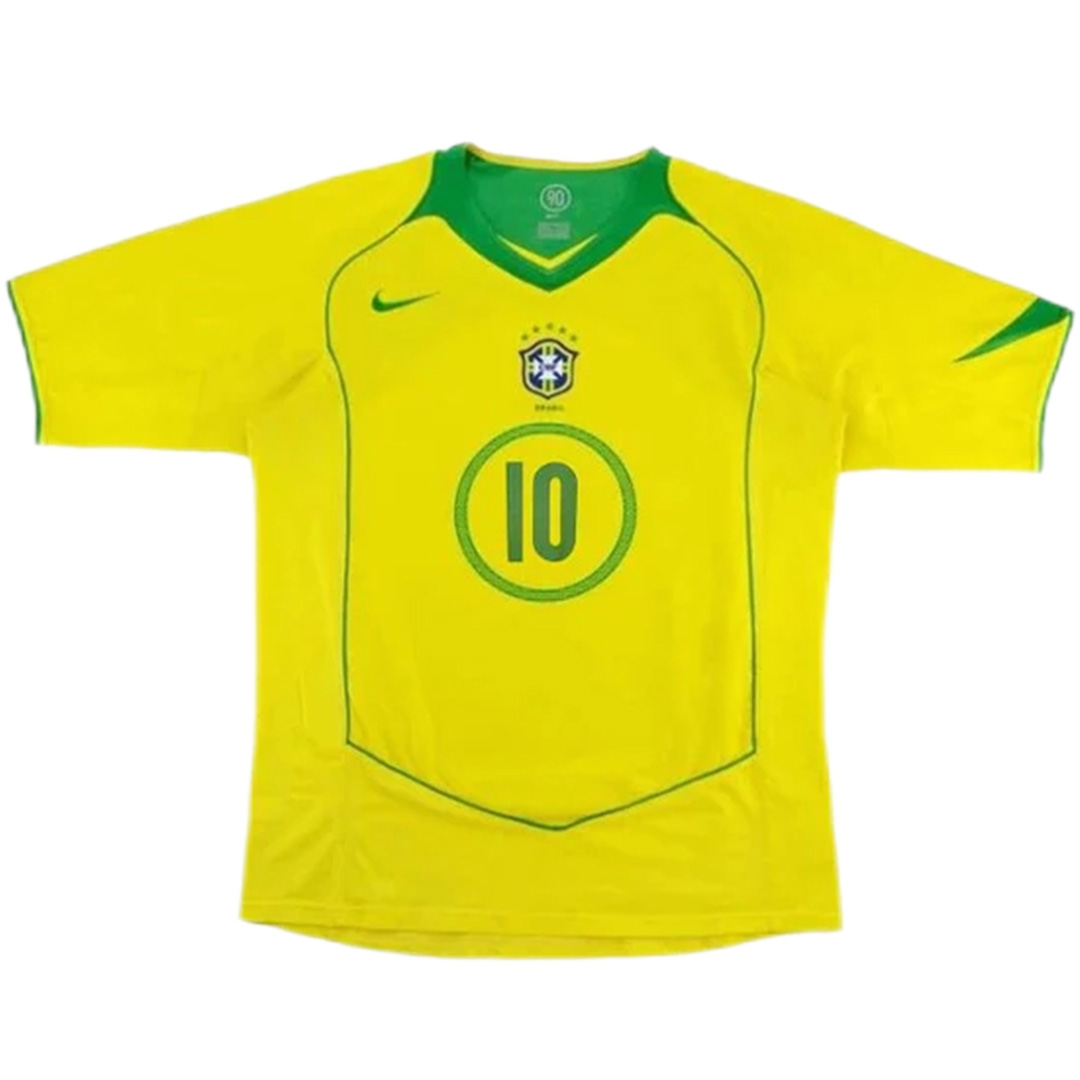 Ronaldinho #10 Retro Brazil Home Jersey 2004 - minejerseys
