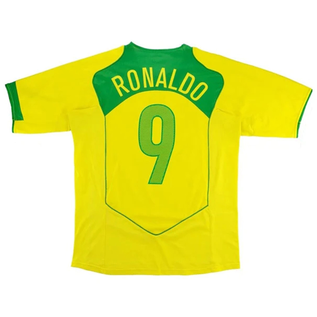 Ronaldo #9 Retro Brazil Home Jersey 2004 - minejerseys