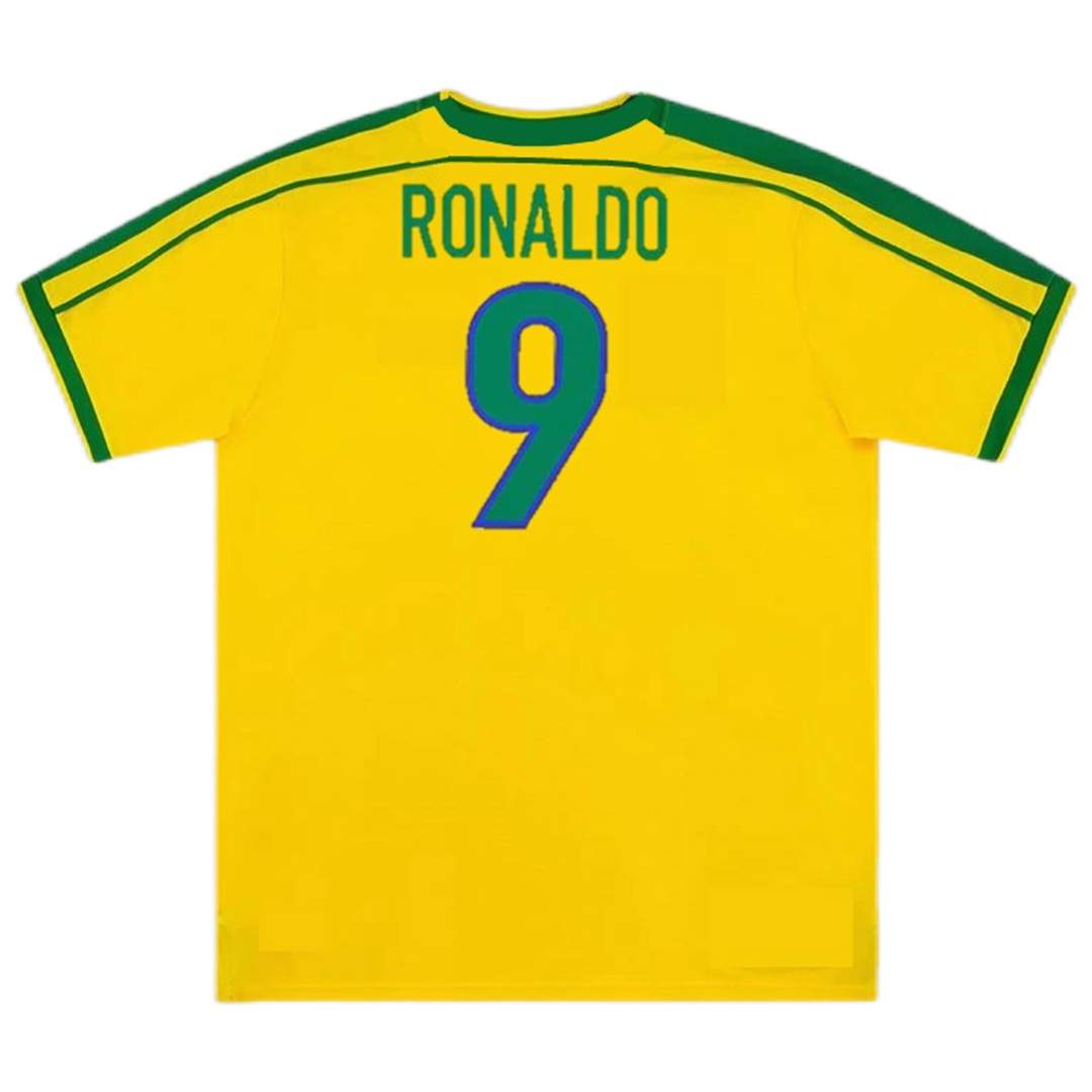 Ronaldo #9 Retro Brazil Home Jersey World Cup 1998 - minejerseys