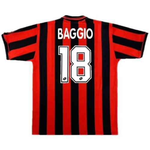 BAGGIO #18 Retro AC Milan Home Jersey 1996/97 - minejerseys