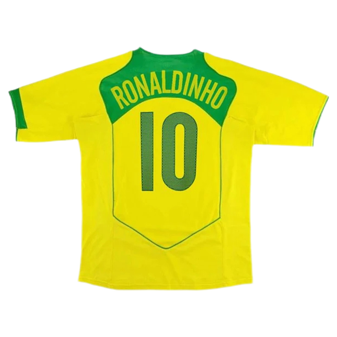 Ronaldinho #10 Retro Brazil Home Jersey 2004 - minejerseys