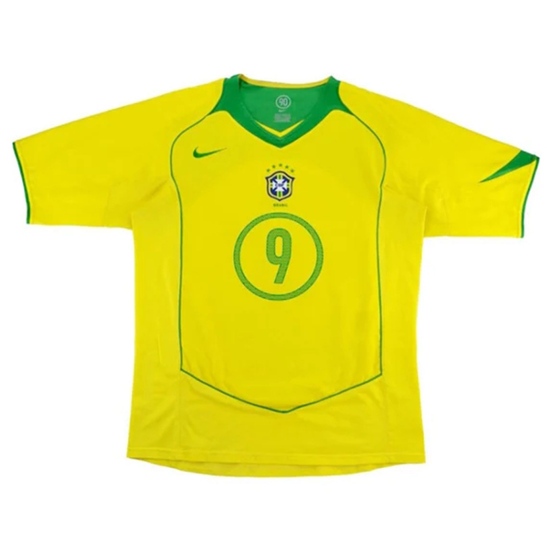 Ronaldo #9 Retro Brazil Home Jersey 2004 - minejerseys