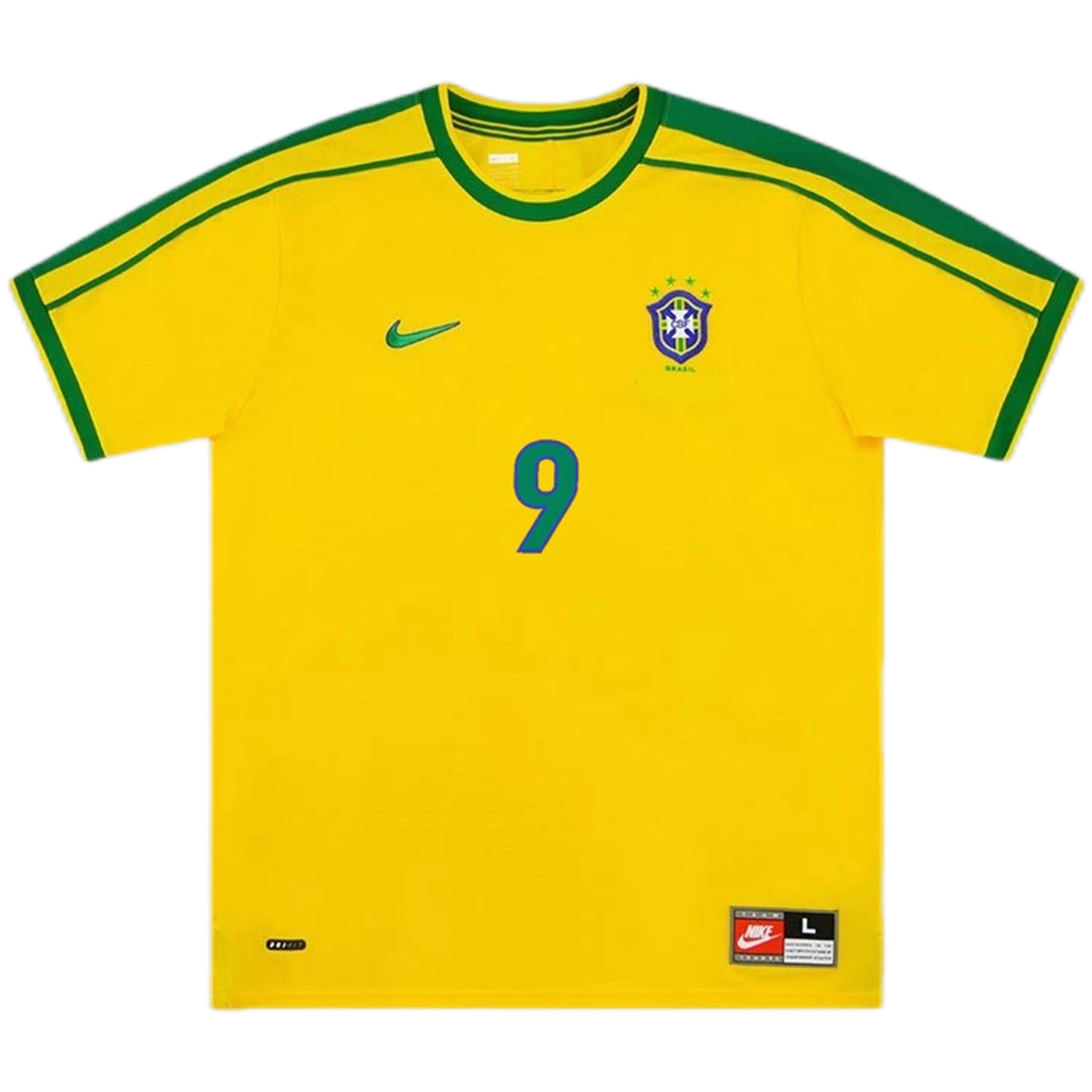 Ronaldo #9 Retro Brazil Home Jersey World Cup 1998 - minejerseys
